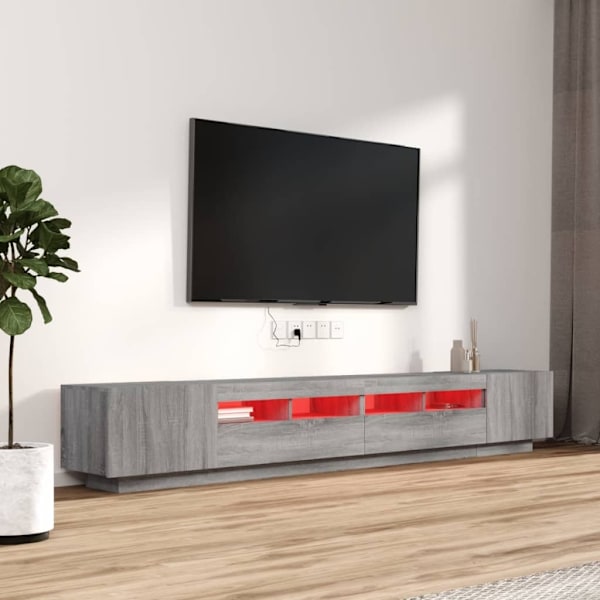 vidaXL TV-skåp 3 delar med LED grå sonoma konstruerat trä Grå
