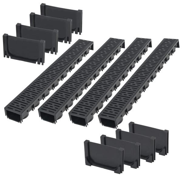 vidaXL Markrännor plast 4 m