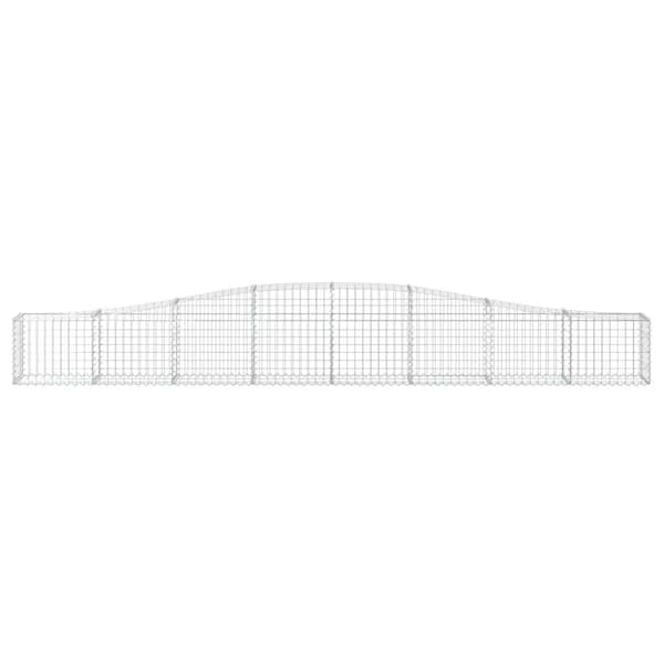 vidaXL Gabioner bågformade 7 st 400x30x40/60 cm galvaniserat järn Silver