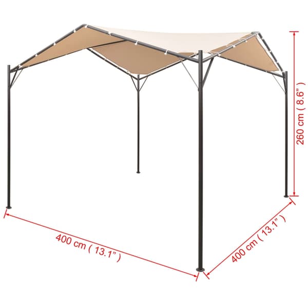 vidaXL Paviljong 4x4 m stål beige Beige