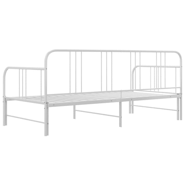 vidaXL Utdragbar sängram bäddsoffa vit metall 90x200 cm Vit