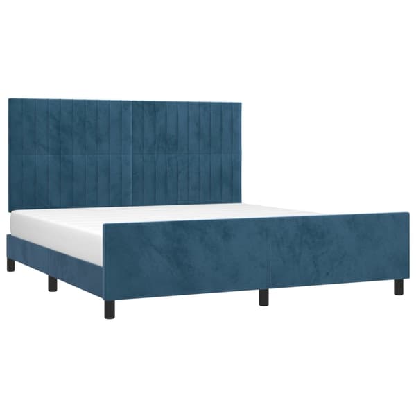 vidaXL Sängram utan madrass mörkblå 160x200 cm sammet Blå