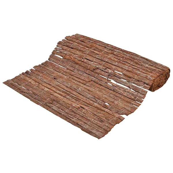 vidaXL Barkstaket 100 x 600 cm Bark Brun Brun