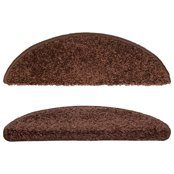 vidaXL Trappstegsmattor 15 st brun 56x17x3 cm Brun