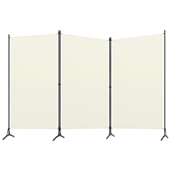 vidaXL Rumsavdelare 3 paneler vit 260x180 cm tyg Vit