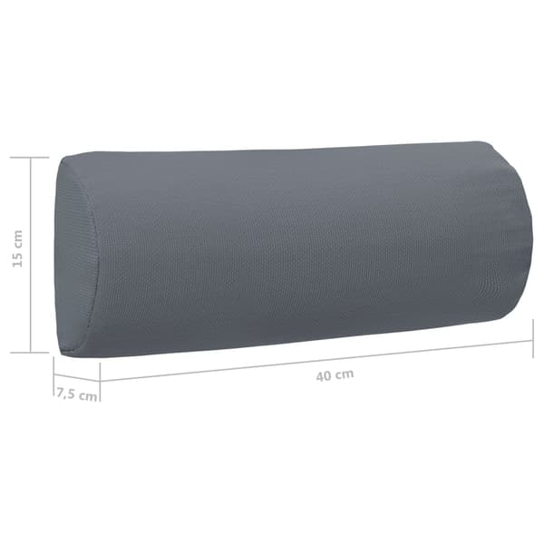vidaXL Nackstöd till solstol grå 40x7,5x15 cm textilene grå