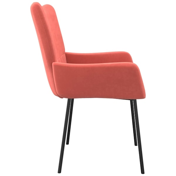 vidaXL Matstolar 2 st rosa sammet Rosa