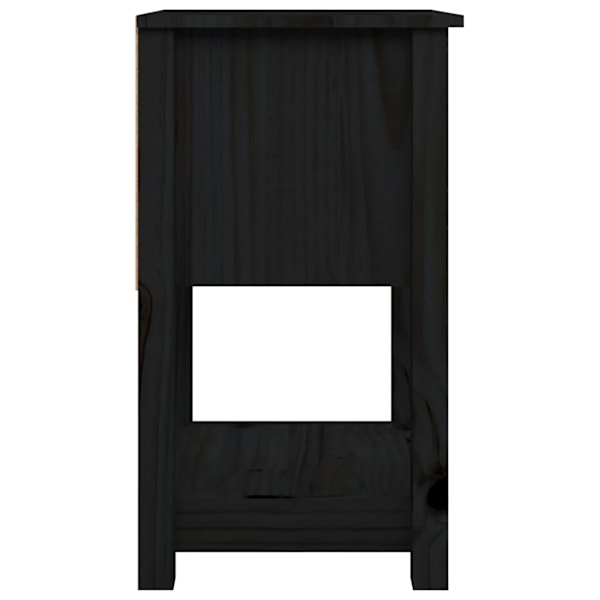 vidaXL Sängbord 2 st svart 40x35x61,5 cm massiv furu Svart