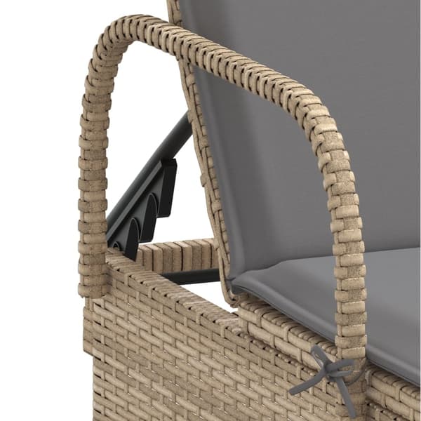 vidaXL Solsängar med dynor 2 st beige konstrotting Beige
