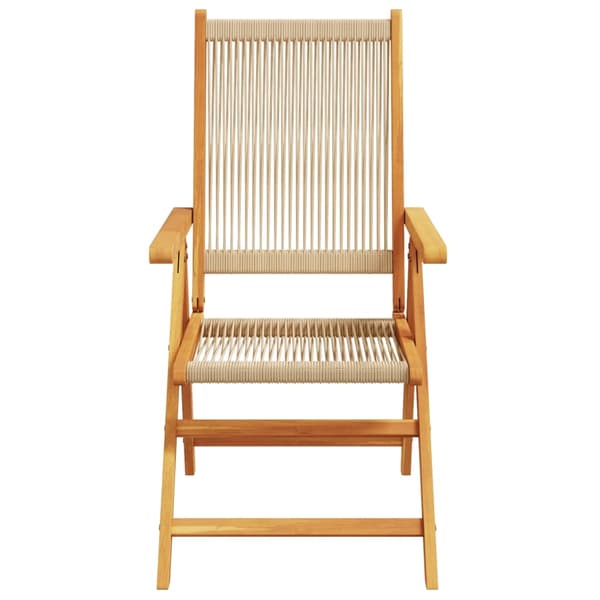 vidaXL Fällbara fåtöljer 4 st beige massivt trä akacia Beige