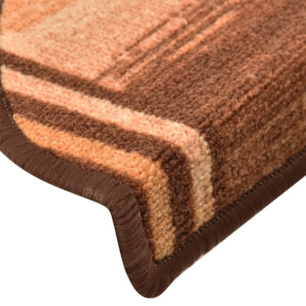 vidaXL Trappstegsmattor självhäftande 10 st 65x21x4 cm brun Brun