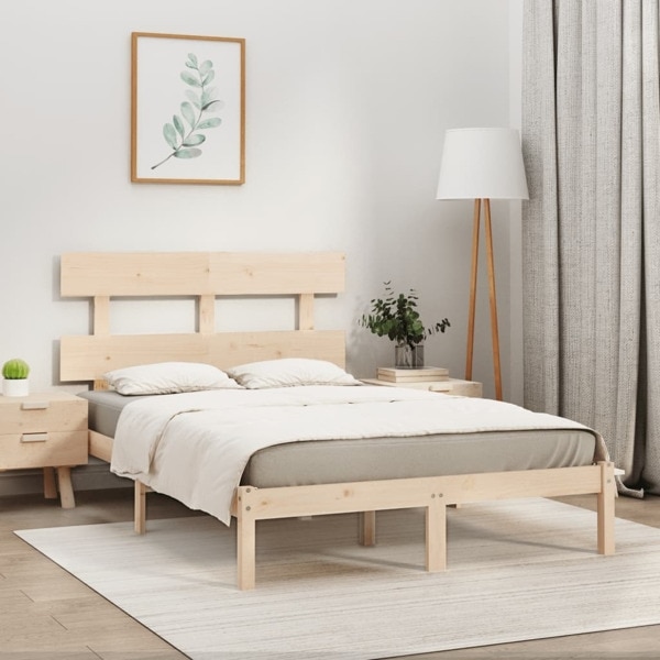 vidaXL Sängram massivt trä 180x200 cm Brun