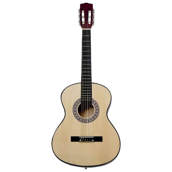 vidaXL Klassiskt gitarrset 12 delar klassisk 4/4 39" Brun