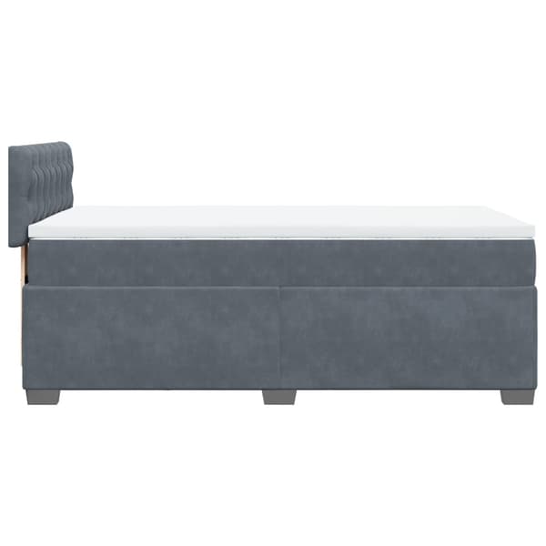 vidaXL Ramsäng med madrass mörkgrå 80x200 cm sammet Grå
