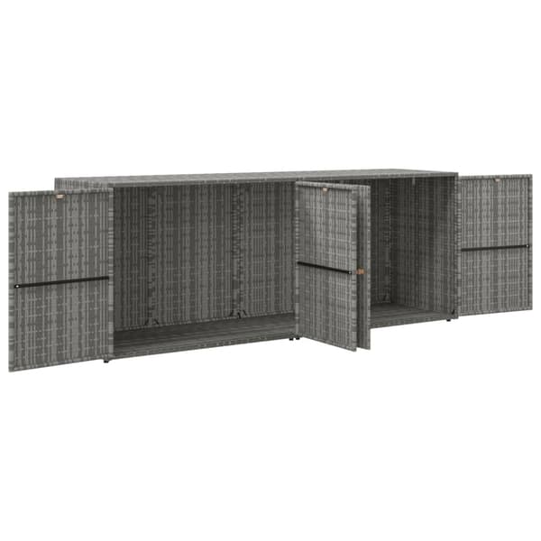 vidaXL Trädgårdsskåp grå 198x55,5x80 cm konstrotting Grå
