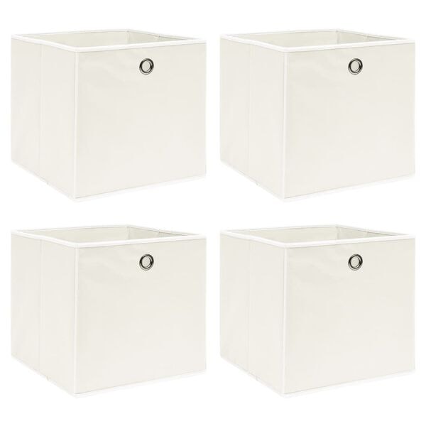 vidaXL Förvaringslådor 4 st vit 32x32x32 cm tyg Vit