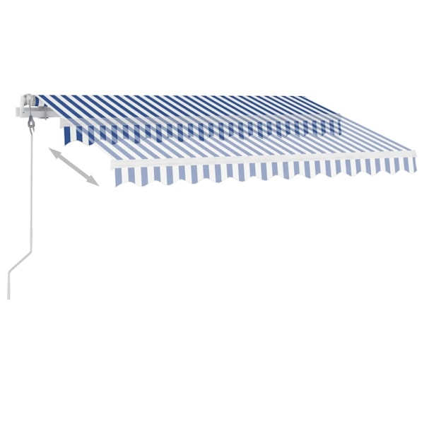 vidaXL Fristående markis automatisk 300x250 cm blå/vit Blå