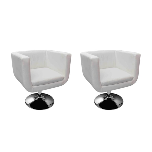 vidaXL Loungefåtölj Rom vit 2-pack Vit