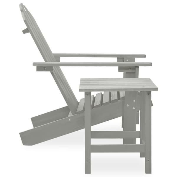 vidaXL Adirondackstol med bord massivt granträ grå grå