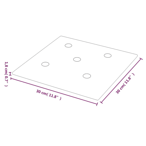 vidaXL Väggpaneler 12 st röd 30x30 cm konstläder 1,08 m² Röd