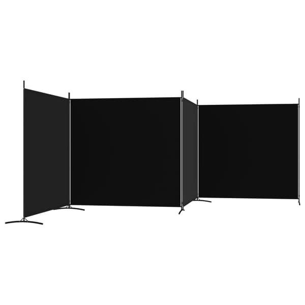 vidaXL Rumsavdelare 4 paneler svart 698x180 cm tyg art