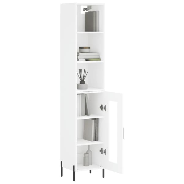 vidaXL Högskåp vit 34,5x34x180 cm konstruerat trä Vit