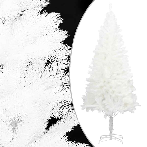 vidaXL Belyst plastgran med kulor vit 240 cm Vit