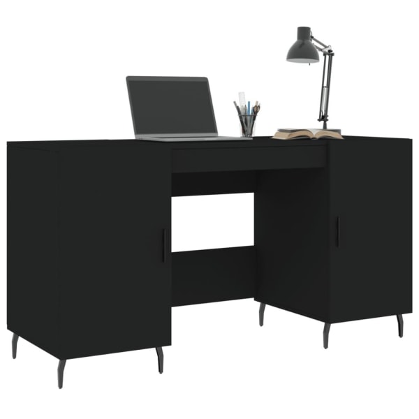 vidaXL Skrivbord svart 140x50x75 cm konstruerat trä Svart