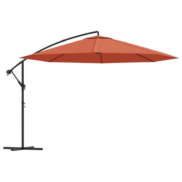 vidaXL Frihängande parasoll med aluminiumstång 350 cm terrakotta Brun