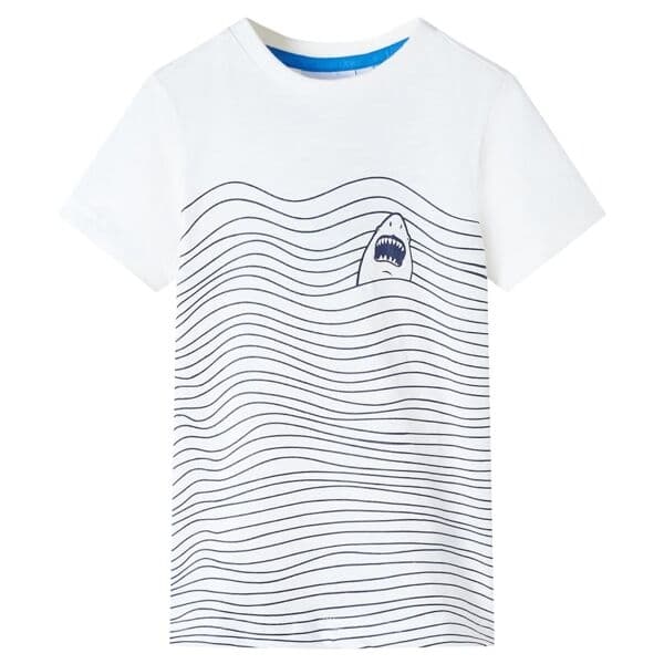 vidaXL T-shirt för barn ecru 128 Vit