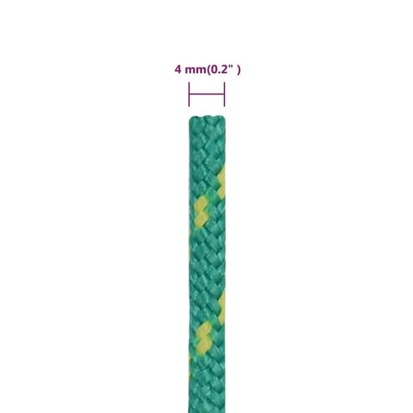 vidaXL Båtlina grön 4 mm 25 m polypropen Grön
