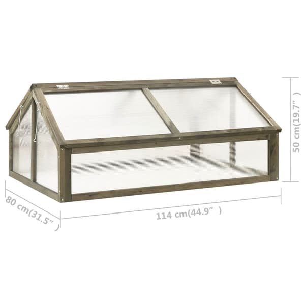vidaXL Växthus grå 114x80x50 cm granträ grå