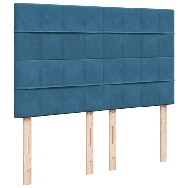 vidaXL Ramsäng med madrass blå 140x190 cm sammet Blå