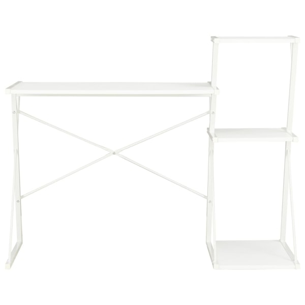 vidaXL Skrivbord med hylla vit 116x50x93 cm Vit