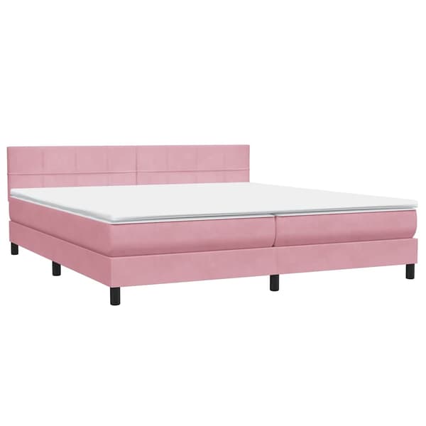 vidaXL Ramsäng med madrass rosa 180x210 cm sammet Rosa