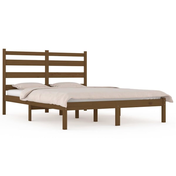 vidaXL Sängram honungsbrun massiv furu 200x200 cm Brun