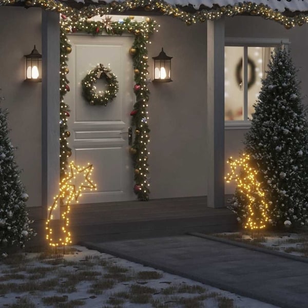 vidaXL Julmeteor med spett 115 LEDs 85 cm Svart