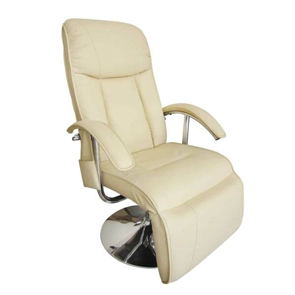 vidaXL Massagestol elektrisk krämvit Creme