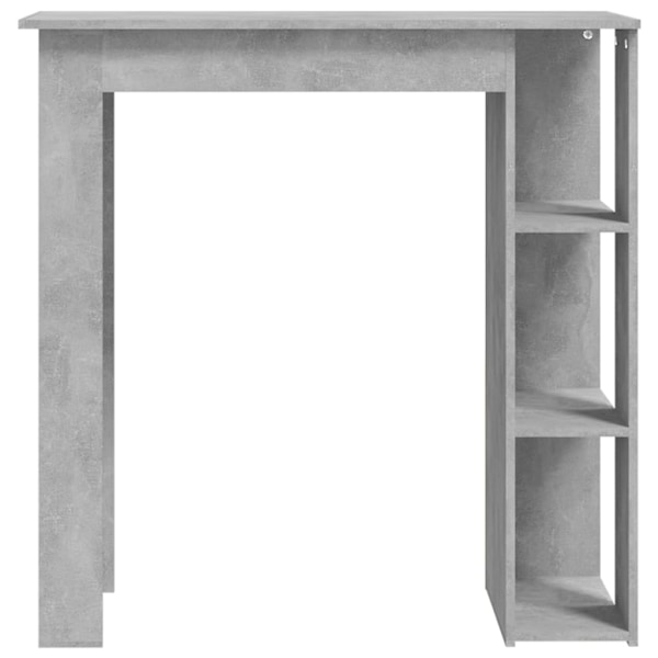 vidaXL Barbord med hyllor betonggrå 102x50x103,5 cm konstruerat trä grå