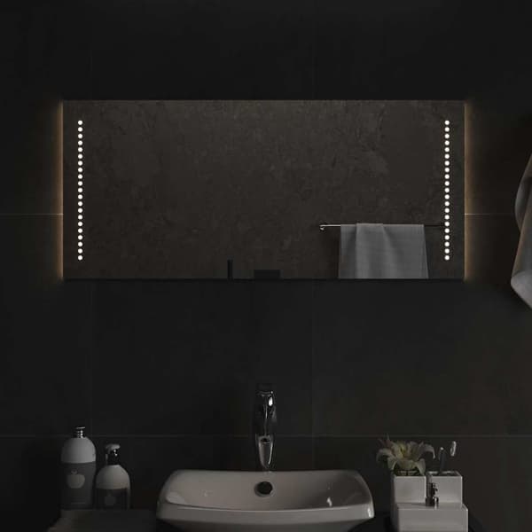 vidaXL Badrumsspegel LED 90x40 cm Transparent