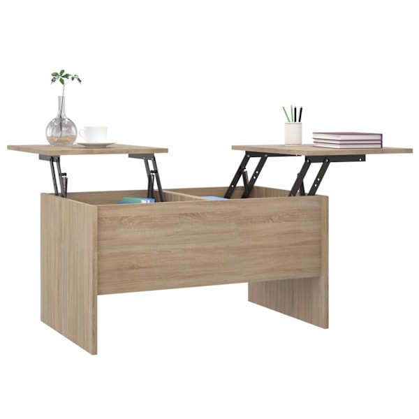 vidaXL Soffbord sonoma-ek 80x50x42,5 cm konstruerat trä Brun