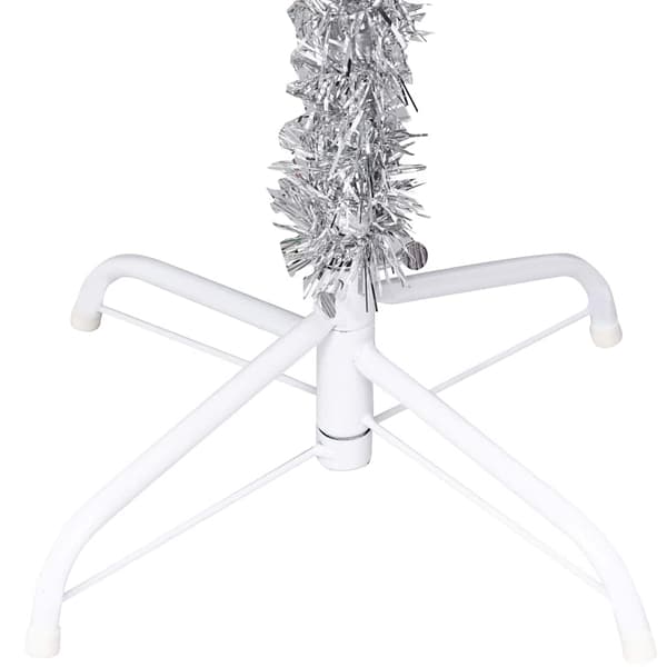 vidaXL Belyst plastgran med kulor silver 210 cm PET Silver
