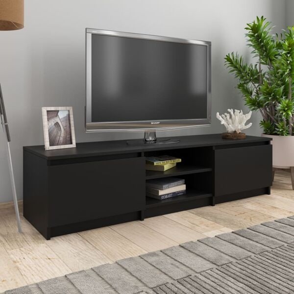 vidaXL Tv-bänk svart 140x40x35,5 cm konstruerat trä Svart