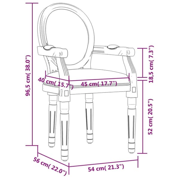 vidaXL Matstol mörkgrå 54x56x96,5 cm sammet Grå