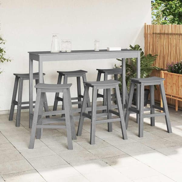vidaXL Trädgårds Bar Set 6 st Ljusgrå HDPE Ljusgrå