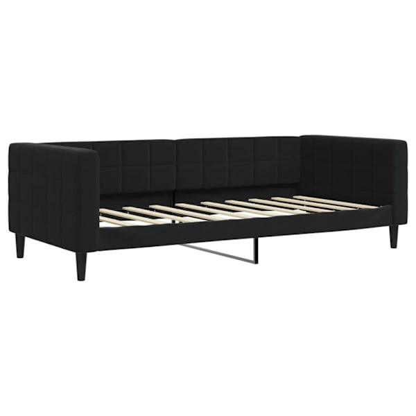 vidaXL Dagbädd utdragbar med madrasser svart 90x190 cm sammet Svart