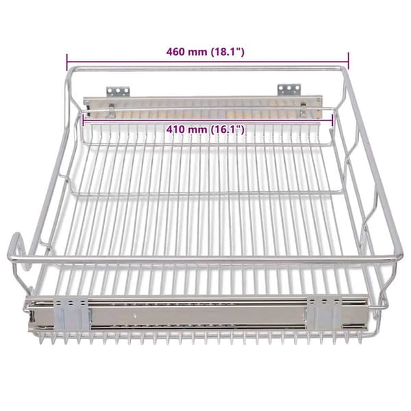 vidaXL Utdragbara trådkorgar 2 st silver 800 mm Silver