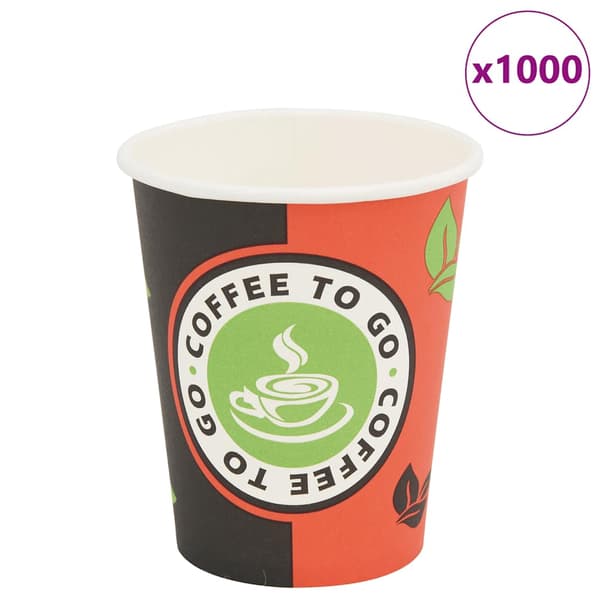 vidaXL Engångsmuggar för kaffe 1000 st papper 8 oz/~240 ml multifärg