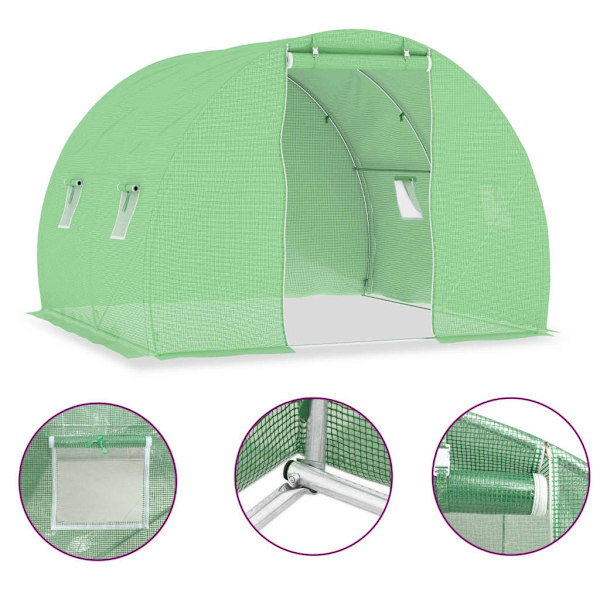 vidaXL Växthus 6 m² 3x2x2 m Grön