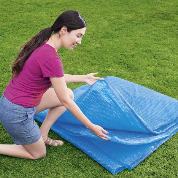 Bestway Soldrivet poolöverdrag Flowclear 427 cm Blå